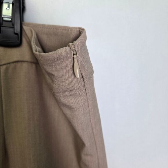 Misook Pleated Wide-Leg Twill Pants Macchiato Size Medium - Picture 6 of 8